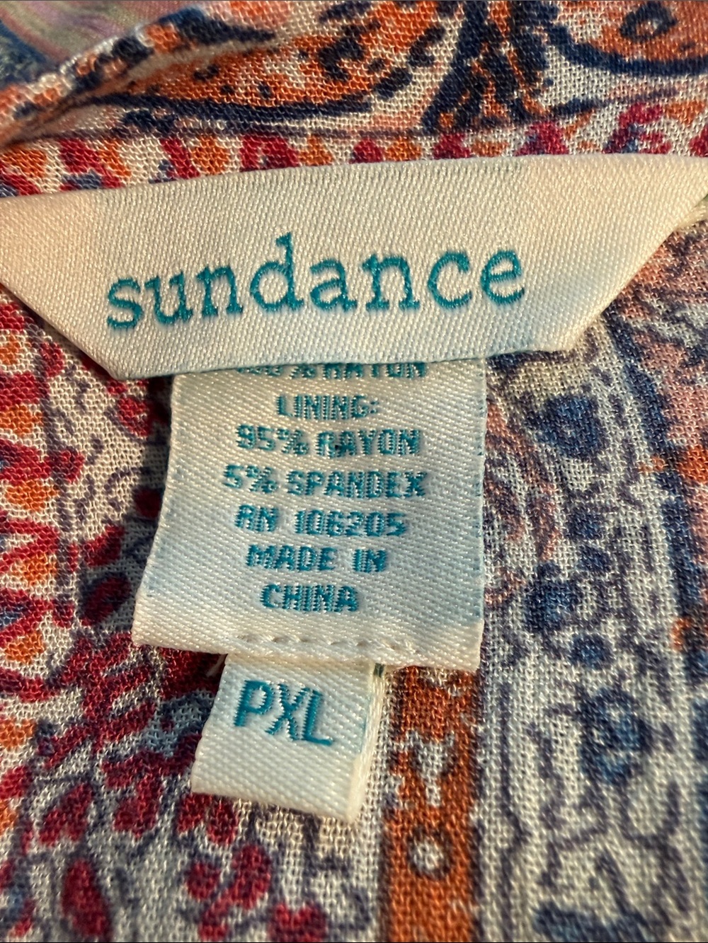 Sundance Boho Patchwork Floral Tunic Dress Crochet Trim PXL - Picture 4 of 5